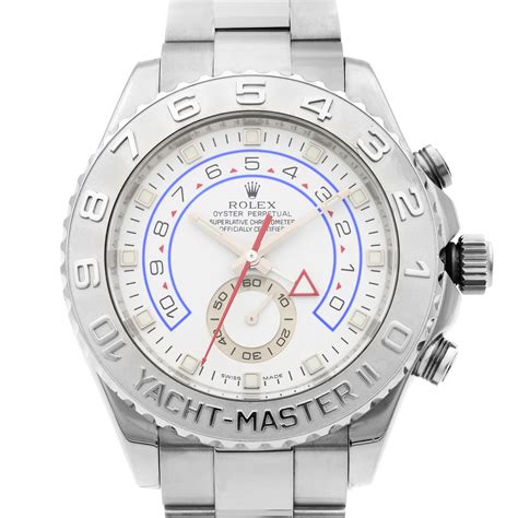 rolex yacht-master ii 18k white gold 43mm platinum bezel|yacht master 42 white gold.